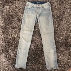 SOLD KORAL Indigo White Wash Cigarette Jeans
